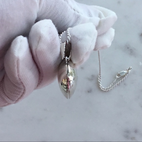 Sale $46 Firm! .925 Sterling Silver Puffed Heart Locket Necklace - Picture 13 of 16